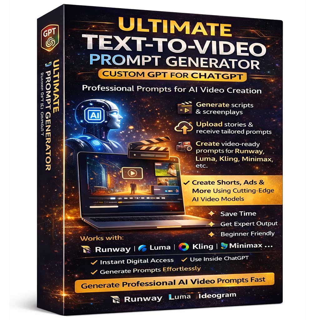 Ultimate-Text-to-Video-Prompt-Generator-(Custom-GPT-for-ChatGPT)-Professional-Prompts-for-AI-Video-Creation